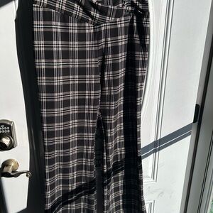 Maurices Black and White Checkered Stretchy Pants, size large